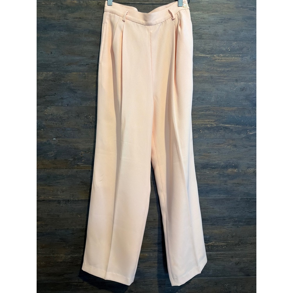 G2000 Pink Wide Leg Trousers High Waisted Pleated Dress Pants Japan Fabric Sz 9